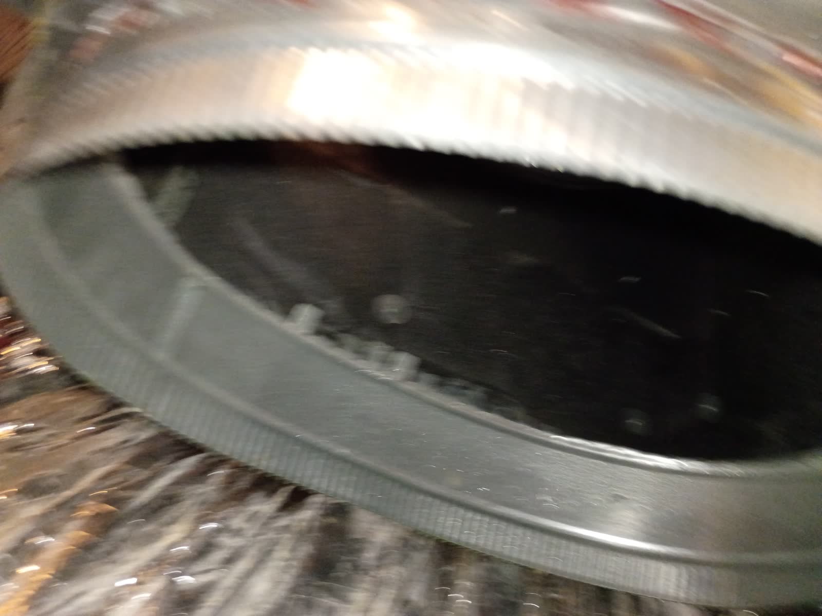 Close view inside a residential air duct during cleaning